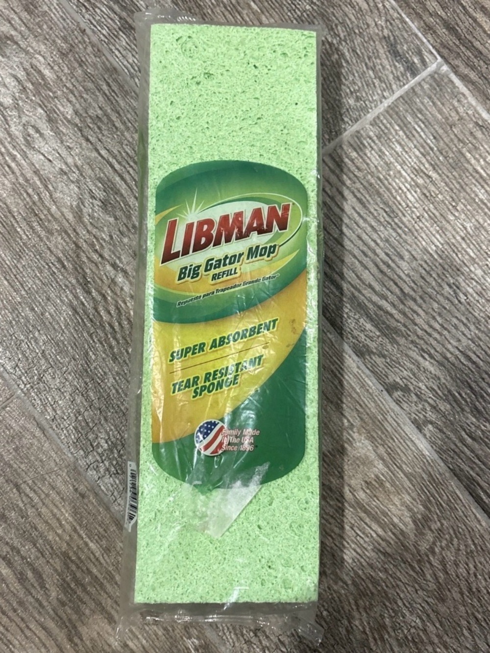 Genuine Libman Big Gator Mop Head 1 Refill Sponge #03961 Green Super Absorbant